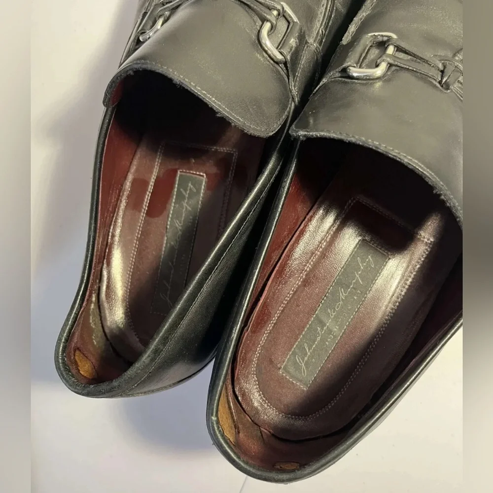 Johnston & Murphy Men 13M 240331 Black Leather Wing Tip Dress Shoes With Tassels